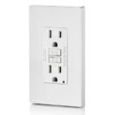 Leviton GFTR1-PW Wall Plate, White 515R Slim Tamper-Resistant GFCI Screwless Wallplate