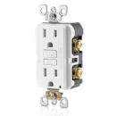 Leviton GFTR1-PW Wall Plate, White 515R Slim Tamper-Resistant GFCI Screwless Wallplate
