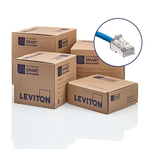 Leviton H6AP0-1L CAT6a Patch Cable, 1', 24-Pack, Blue