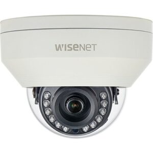 Hanwha HCV-7010RA HD+ Series 4MP Outdoor Analog HD IR Vandal Dome Camera, 2.8mm Fixed Lens, Ivory