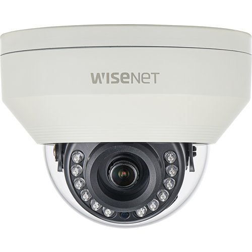 Hanwha HCV-7020RA HD+ Series 4MP Outdoor Analog HD IR Vandal Dome Camera, 4mm Fixed Lens, Ivory