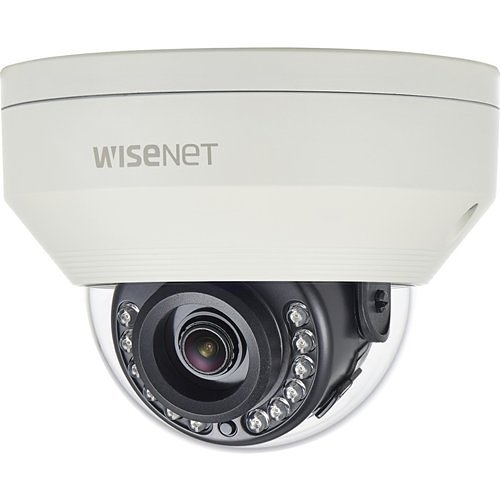 Hanwha HCV-7020RA HD+ Series 4MP Outdoor Analog HD IR Vandal Dome Camera, 4mm Fixed Lens, Ivory