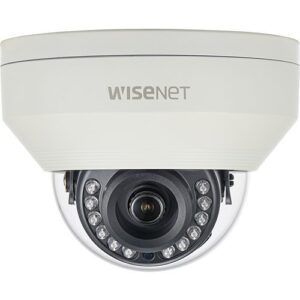 Hanwha HCV-7030RA HD+ Series 4MP Outdoor Analog HD IR Vandal Dome Camera, 6mm Fixed Lens, Ivory