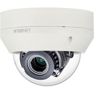 Hanwha HCV-7070RA HD+ Series 4MP Outdoor Analog HD IR Vandal Dome Camera, 3.2-10mm Varifocal Lens, Ivory
