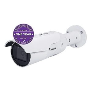 VIVOTEK IB839-EHT-1Y VORTEX 5MP IP66 and IK10 Bullet, 2.8-10mm Remote Focus Lens, with 1-year VSaaS License, White, 30-Day Video Onboard Storage, NDAA and TAA Compliant