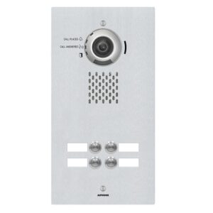 Aiphone IX-DVF-4A IX Series 4-Call Button IP Video Door Station, Flush Mount, Stainless Steel