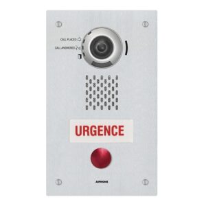 Aiphone IX-DVF-RA-FR IX Series IP Video Emergency Station with Call Button in French, Flush Mount, Vandal Resistant, Stainless Steel