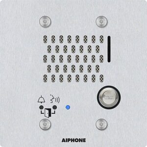 Aiphone IX-SS-2G SIP Compatible Flush Mounted IP Door Station, 2-Gang, Vandal Resistant, Stainless-Steel Cover