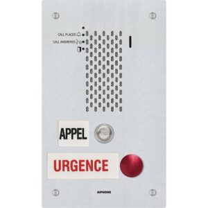Aiphone IX-SSA-2RA-FR IX Series 2-Call Button IP Emergency Station, French, Flush Mount