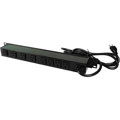 Wiremold J08B2B Wiremold J86B2B Rack Mount 120V/15A/8 rear O/L /lighted switch, 15' Cord