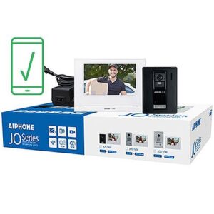 Aiphone JOS-1AW JO Series Mobile-Ready Box Set with Standard, Surface-Mount Door Station, 7" Video Set, Includes JO-1MDW, JO-DA, PS-1820UL