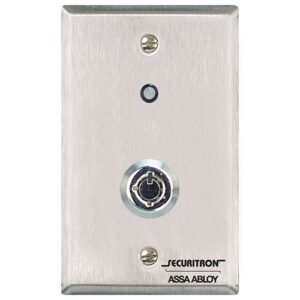 Securitron KP1A Tubular Key Switch, Stainless Steel