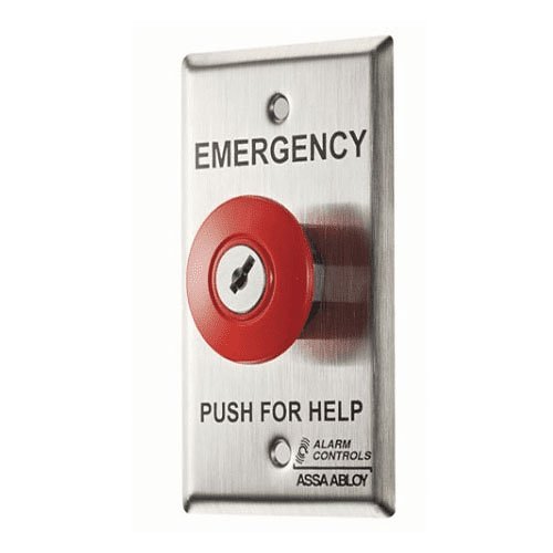 Alarm Controls KR-1 KR Series Latching Panic Station with Key Reset, N/O Pair and N/C Pair, Stainless Steel