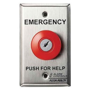 Alarm Controls KR-1-GR KR Series Latching Panic Station with Key Reset, N/O Pair and N/C Pair, Guard Ring