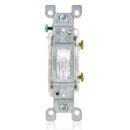 Leviton L1461-2C LED Toggle Illuminated Switch, 15A Capacity, Single Pole Design with Grounding Clip