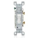 Leviton L1461-2W LED Toggle Illuminated Switch, Single Pole, 15A with Grounding, White