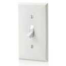 Leviton L1461-2W LED Toggle Illuminated Switch, Single Pole, 15A with Grounding, White