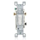 Leviton L1463-2W Smart Dimmer & Light Switch, 3W 15A LED Toggle Illuminated, Grounding, White