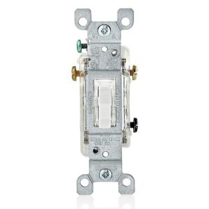 Leviton L1463-2W Smart Dimmer & Light Switch, 3W 15A LED Toggle Illuminated, Grounding, White