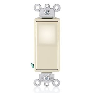 Leviton L5614-2T Decora LED Illuminated Rocker 4-Way Switch, 120/277V, Light Almond
