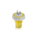 Leviton LNR80-1Y 15A Rhino-Hide Straight Blade Plug, Industrial Grade, Yellow