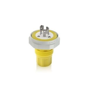 Leviton LNR80-5Y Power Plug, NEMA L5-15P, 15A, 125V, 2 Poles, 3 Wires, Yellow