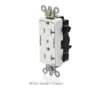 Leviton M1636-2SW Lev-Lok Decora Plus Duplex Receptacle / Outlet, Industrial Grade, Self-Grounding, 20A, White