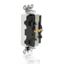Leviton M1636-2SW Lev-Lok Decora Plus Duplex Receptacle / Outlet, Industrial Grade, Self-Grounding, 20A, White