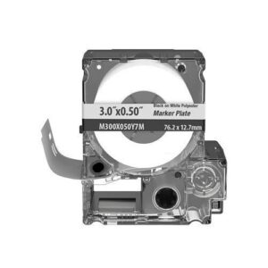 Panduit M300X050Y7M PXE Cassette, Marker Plate, Polyester, 3.0" W x .50" H, White