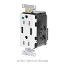 Leviton M56AA-HGW Power Plug, 15A LEV-LOK USB