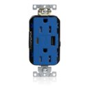Leviton M56AC-B 15A Lev-Lok USB Tamper-Resistant Outlet Type A-C
