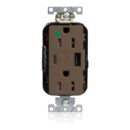 Leviton M56AC-HG Lev-Lok USB Combination Duplex Receptacle/Outlet, Tamper-Resistant, Type A-C