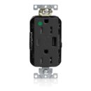 Leviton M56AC-HGE Lev-Lok USB Combination Duplex Receptacle/Outlet, Tamper-Resistant, Type A-C
