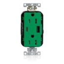 Leviton M56AC-N 15A Lev-Lok USB Tamper-Resistant Outlet Type A-C