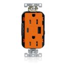 Leviton M56AC-O 15A Lev-Lok USB Tamper-Resistant Outlet Type A-C