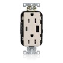 Leviton M56AC-T 15A Lev-Lok USB Tamper-Resistant Outlet Type A-C