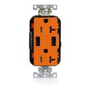 Leviton M58AA-O 20A Lev-Lok USB Tamper-Resistant Outlet Type -A