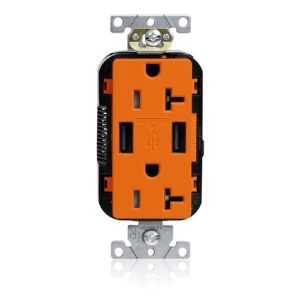 Leviton M58AA-O 20A Lev-Lok USB Tamper-Resistant Outlet Type -A