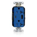 Leviton M58AC-B 20A Lev-Lok USB Tamper-Resistant Outlet Type A-C