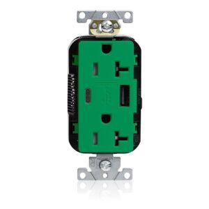 Leviton M58AC-N 20A Lev-Lok USB Tamper-Resistant Outlet Type A-C