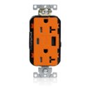 Leviton M58AC-O 20A Lev-Lok USB Tamper-Resistant Outlet Type A-C