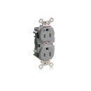 Leviton M8200-SGG Hospital Grade Tamper Resistant Duplex Receptacle, 15A, 125V, Gray