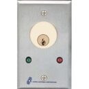 Alarm Controls MCK-6 MCK Series Mortise Cylinder Key Switch Station, SPDT Momentary, Single Gang, Green/Red LED