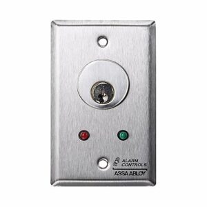 Alarm Controls MCK-6-4WP Mortise Cylinder Key Switch Stations Green LED, Weatherproof Cover