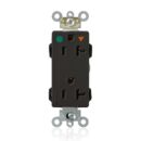 Leviton MD830-IGE Level-Lok Receptacle, Decora Style, Heavy-Duty, Industrial Grade, 20A, 125V