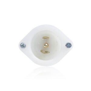 Leviton ML3-PB Mini Flanged Inlet Locking Receptacle, Industrial Grade, 15A 125/250V, White