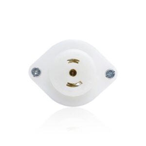 Leviton ML3-PER Midget Locking Plastic, 3-Pole 3-Wire, 15A 125/250V, White