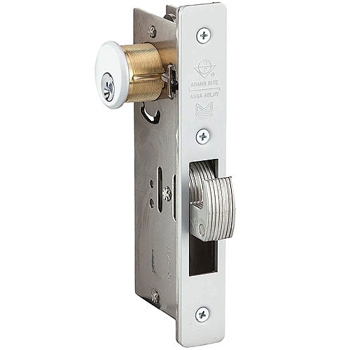 Adams Rite MS1950-350-313 MS1950 Series MS Deadlock with Hook Bolt, 1-1/8" Backset, Flat Faceplate, Non-Handed, Dark Bronze Anodized