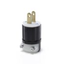 Leviton MS2-P Midget Plug, Straight Blade, Industrial Grade, 15A 125V