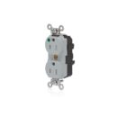 Leviton MT820-ILG Gray Duplex Illuminated Hospital Grade Ignition Resistant Receptacle, 15A, 125V